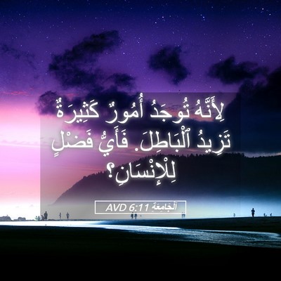 Picture 05 - اَلْجَامِعَةِ 6:11 AVD - لِأَنَّهُ تُوجَدُ أُمُورٌ - Bible Verse Picture
