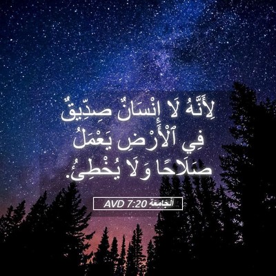 Picture 05 - اَلْجَامِعَةِ 7:20 AVD - لِأَنَّهُ لَا إِنْسَانٌ - Bible Verse Picture