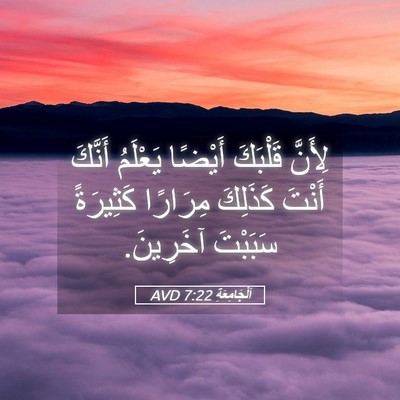 Picture 05 - اَلْجَامِعَةِ 7:22 AVD - لِأَنَّ قَلْبَكَ أَيْضًا - Bible Verse Picture