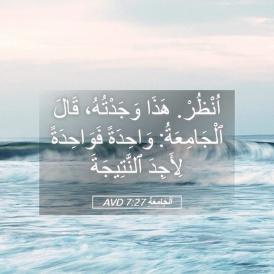 Picture 05 - اَلْجَامِعَةِ 7:27 AVD - اُنْظُرْ. هَذَا - Bible Verse Picture