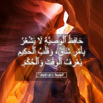 Picture 05 - اَلْجَامِعَةِ 8:5 AVD - حَافِظُ ٱلْوَصِيَّةِ لَا - Bible Verse Picture