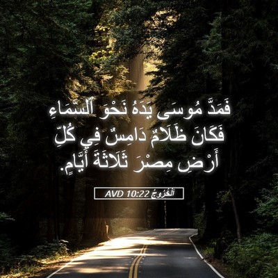 Picture 05 - اَلْخُرُوجُ 10:22 AVD - فَمَدَّ مُوسَى يَدَهُ - Bible Verse Picture