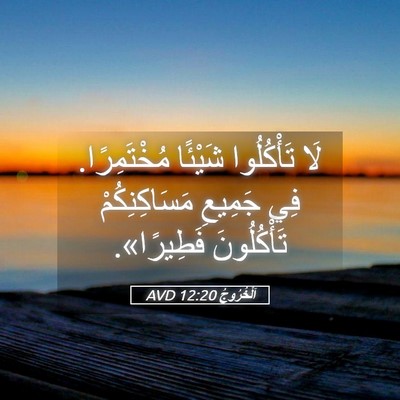 Picture 05 - اَلْخُرُوجُ 12:20 AVD - لَا تَأْكُلُوا شَيْئًا - Bible Verse Picture