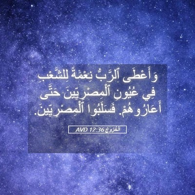 Picture 05 - اَلْخُرُوجُ 12:36 AVD - وَأَعْطَى ٱلرَّبُّ - Bible Verse Picture