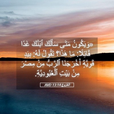 Picture 05 - اَلْخُرُوجُ 13:14 AVD - «وَيَكُونُ مَتَى سَأَلَكَ - Bible Verse Picture