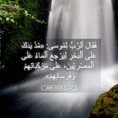 Picture 05 - اَلْخُرُوجُ 14:26 AVD - فَقَالَ ٱلرَّبُّ لِمُوسَى: - Bible Verse Picture