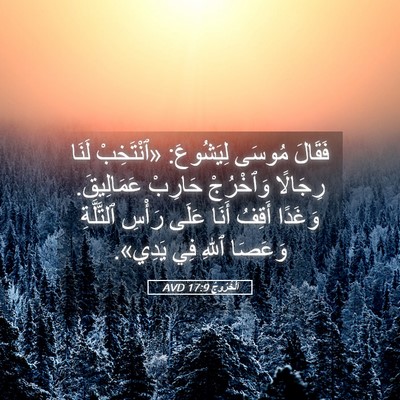 Picture 05 - اَلْخُرُوجُ 17:9 AVD - فَقَالَ مُوسَى لِيَشُوعَ: - Bible Verse Picture