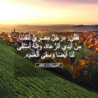 Picture 05 - اَلْخُرُوجُ 2:19 AVD - فَقُلْنَ: «رَجُلٌ - Bible Verse Picture