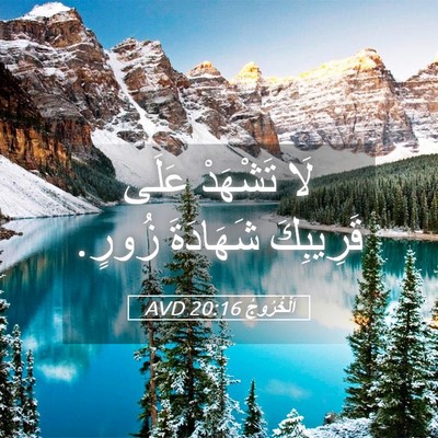 Picture 05 - اَلْخُرُوجُ 20:16 AVD - لَا تَشْهَدْ عَلَى - Bible Verse Picture