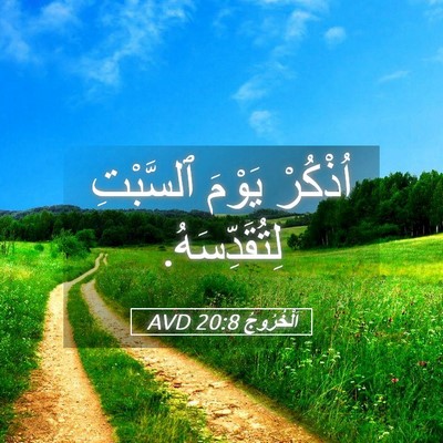 Picture 05 - اَلْخُرُوجُ 20:8 AVD - اُذْكُرْ يَوْمَ ٱلسَّبْتِ - Bible Verse Picture