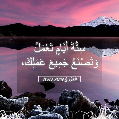 Picture 05 - اَلْخُرُوجُ 20:9 AVD - سِتَّةَ أَيَّامٍ تَعْمَلُ - Bible Verse Picture