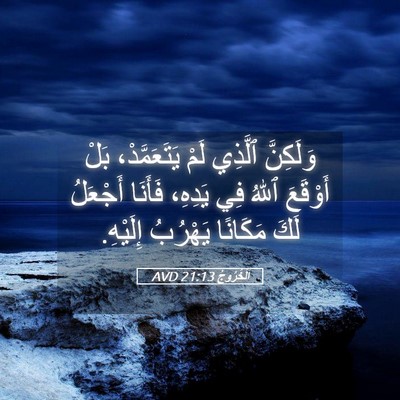 Picture 05 - اَلْخُرُوجُ 21:13 AVD - وَلَكِنَّ ٱلَّذِي لَمْ - Bible Verse Picture