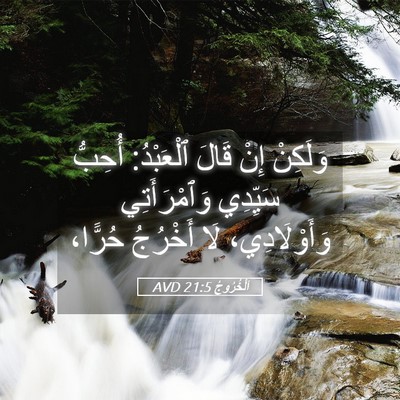 Picture 05 - اَلْخُرُوجُ 21:5 AVD - وَلَكِنْ إِنْ قَالَ - Bible Verse Picture