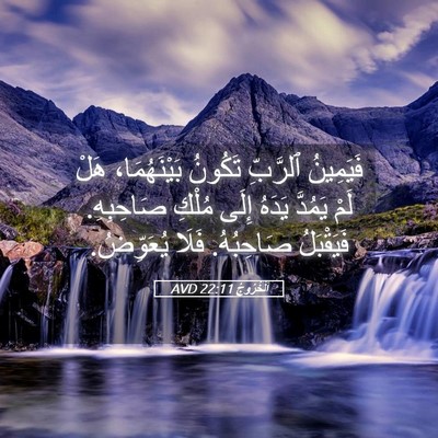 Picture 05 - اَلْخُرُوجُ 22:11 AVD - فَيَمِينُ ٱلرَّبِّ - Bible Verse Picture