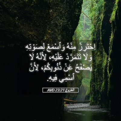Picture 05 - اَلْخُرُوجُ 23:21 AVD - اِحْتَرِزْ مِنْهُ - Bible Verse Picture
