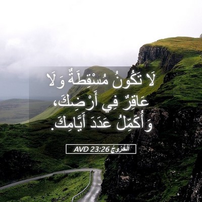 Picture 05 - اَلْخُرُوجُ 23:26 AVD - لَا تَكُونُ مُسْقِطَةٌ - Bible Verse Picture