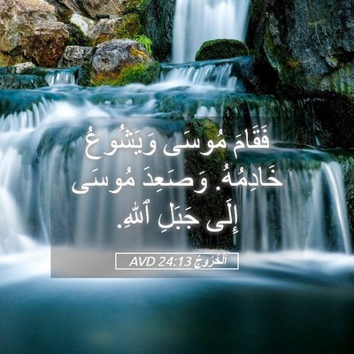 Picture 05 - اَلْخُرُوجُ 24:13 AVD - فَقَامَ مُوسَى وَيَشُوعُ - Bible Verse Picture