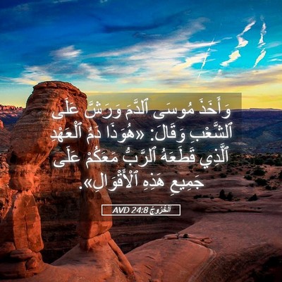 Picture 05 - اَلْخُرُوجُ 24:8 AVD - وَأَخَذَ مُوسَى ٱلدَّمَ - Bible Verse Picture