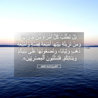 Picture 05 - اَلْخُرُوجُ 3:22 AVD - بَلْ تَطْلُبُ كُلُّ - Bible Verse Picture