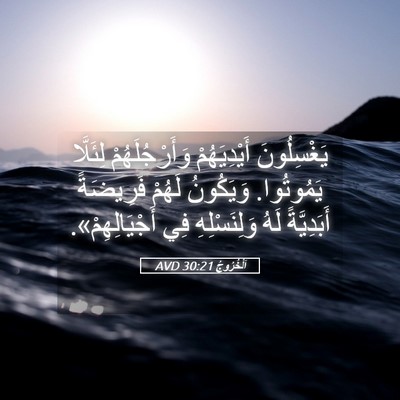 Picture 05 - اَلْخُرُوجُ 30:21 AVD - يَغْسِلُونَ أَيْدِيَهُمْ - Bible Verse Picture
