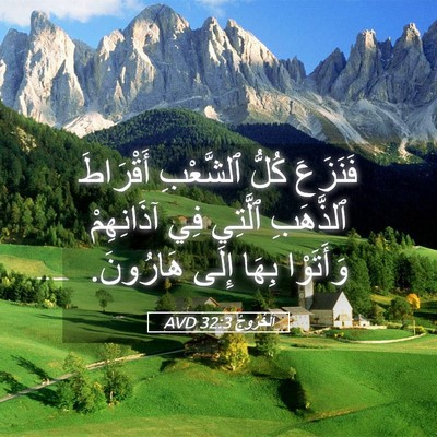 Picture 05 - اَلْخُرُوجُ 32:3 AVD - فَنَزَعَ كُلُّ ٱلشَّعْبِ - Bible Verse Picture