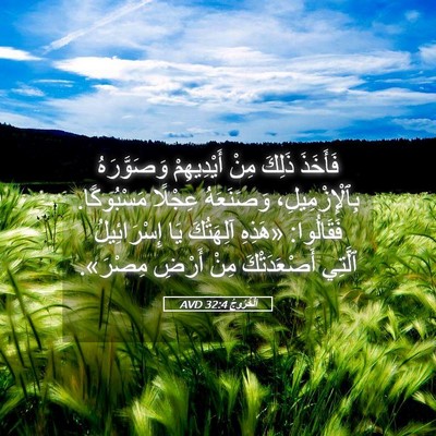 Picture 05 - اَلْخُرُوجُ 32:4 AVD - فَأَخَذَ ذَلِكَ مِنْ - Bible Verse Picture