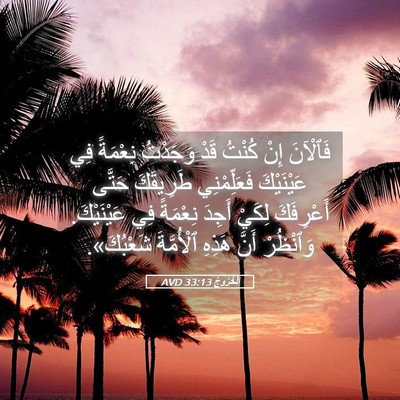 Picture 05 - اَلْخُرُوجُ 33:13 AVD - فَٱلْآنَ إِنْ كُنْتُ قَدْ - Bible Verse Picture