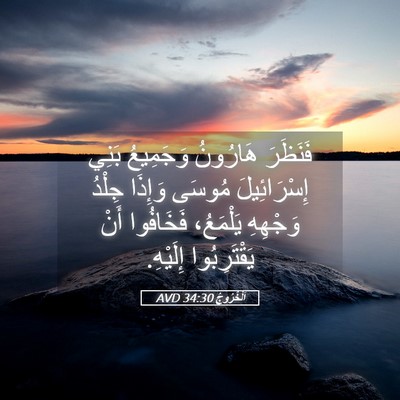 Picture 05 - اَلْخُرُوجُ 34:30 AVD - فَنَظَرَ هَارُونُ - Bible Verse Picture