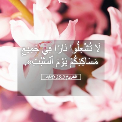 Picture 05 - اَلْخُرُوجُ 35:3 AVD - لَا تُشْعِلُوا نَارًا فِي - Bible Verse Picture