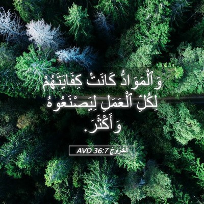 Picture 05 - اَلْخُرُوجُ 36:7 AVD - وَٱلْمَوَادُّ كَانَتْ - Bible Verse Picture