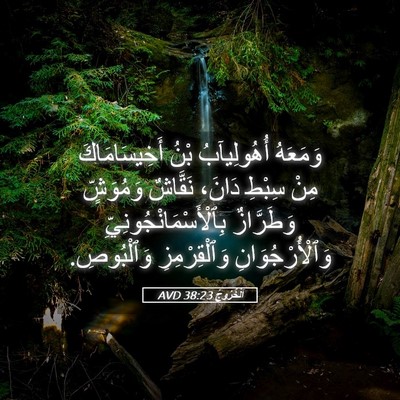 Picture 05 - اَلْخُرُوجُ 38:23 AVD - وَمَعَهُ أُهُولِيآبُ بْنُ - Bible Verse Picture