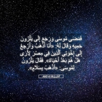 Picture 05 - اَلْخُرُوجُ 4:18 AVD - فَمَضَى مُوسَى وَرَجَعَ - Bible Verse Picture