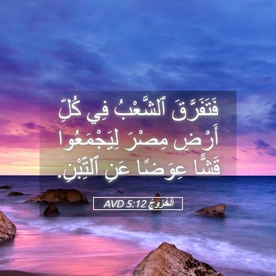 Picture 05 - اَلْخُرُوجُ 5:12 AVD - فَتَفَرَّقَ ٱلشَّعْبُ فِي - Bible Verse Picture