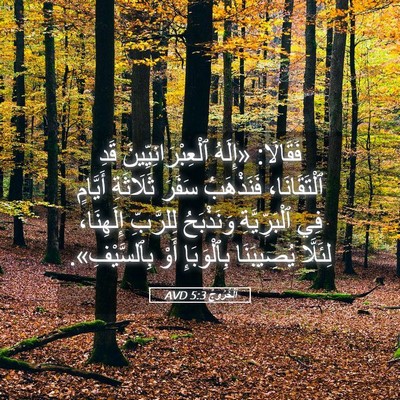 Picture 05 - اَلْخُرُوجُ 5:3 AVD - فَقَالَا: «إِلَهُ - Bible Verse Picture