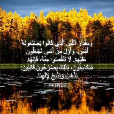 Picture 05 - اَلْخُرُوجُ 5:8 AVD - وَمِقْدَارَ ٱللِّبْنِ - Bible Verse Picture