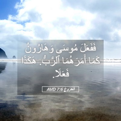 Picture 05 - اَلْخُرُوجُ 7:6 AVD - فَفَعَلَ مُوسَى - Bible Verse Picture