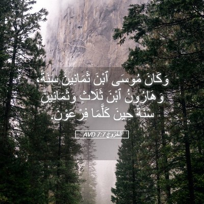 Picture 05 - اَلْخُرُوجُ 7:7 AVD - وَكَانَ مُوسَى ٱبْنَ - Bible Verse Picture
