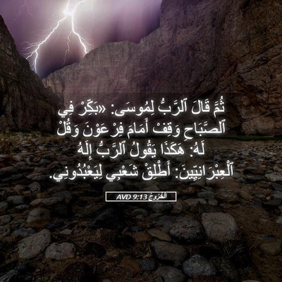 Picture 05 - اَلْخُرُوجُ 9:13 AVD - ثُمَّ قَالَ ٱلرَّبُّ - Bible Verse Picture