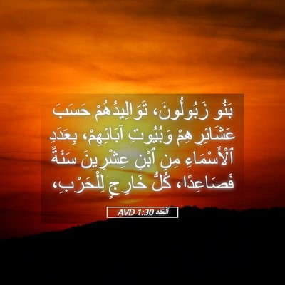 Picture 05 - اَلْعَدَد 1:30 AVD - بَنُو زَبُولُونَ، - Bible Verse Picture