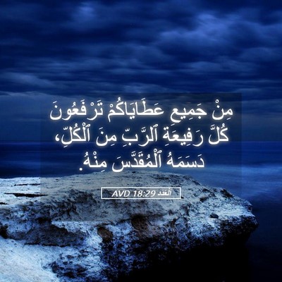 Picture 05 - اَلْعَدَد 18:29 AVD - مِنْ جَمِيعِ عَطَايَاكُمْ - Bible Verse Picture