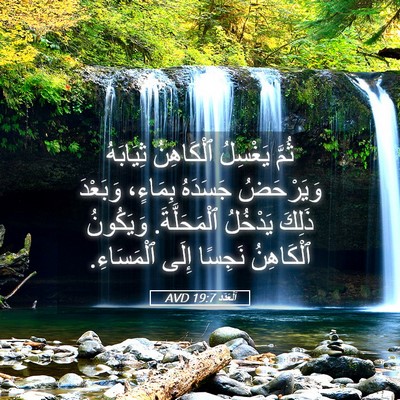 Picture 05 - اَلْعَدَد 19:7 AVD - ثُمَّ يَغْسِلُ ٱلْكَاهِنُ - Bible Verse Picture
