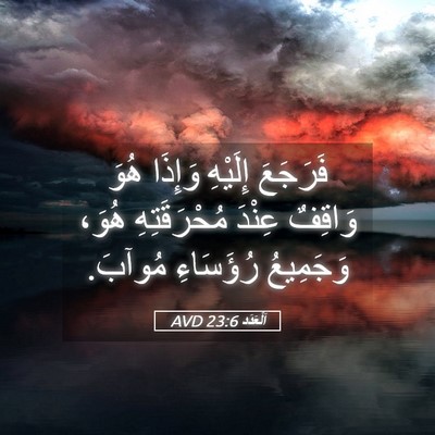 Picture 05 - اَلْعَدَد 23:6 AVD - فَرَجَعَ إِلَيْهِ وَإِذَا - Bible Verse Picture