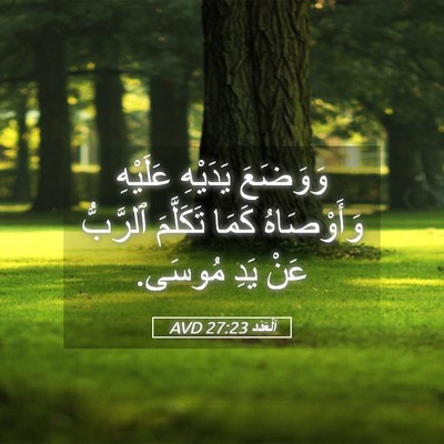 Picture 05 - اَلْعَدَد 27:23 AVD - وَوَضَعَ يَدَيْهِ - Bible Verse Picture