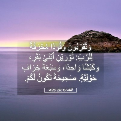 Picture 05 - اَلْعَدَد 28:19 AVD - وَتُقَرِّبُونَ وَقُودًا - Bible Verse Picture