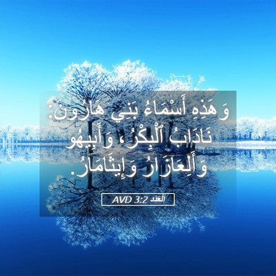 Picture 05 - اَلْعَدَد 3:2 AVD - وَهَذِهِ أَسْمَاءُ بَنِي - Bible Verse Picture