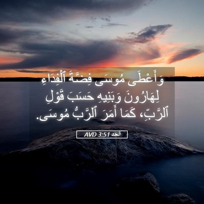 Picture 05 - اَلْعَدَد 3:51 AVD - وَأَعْطَى مُوسَى فِضَّةَ - Bible Verse Picture