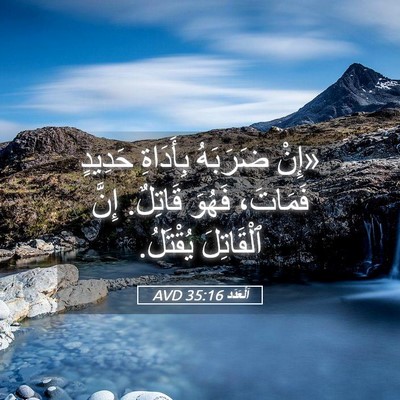 Picture 05 - اَلْعَدَد 35:16 AVD - «إِنْ ضَرَبَهُ بِأَدَاةِ - Bible Verse Picture