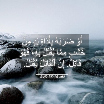 Picture 05 - اَلْعَدَد 35:18 AVD - أَوْ ضَرَبَهُ بِأَدَاةِ - Bible Verse Picture