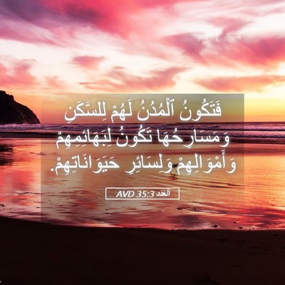Picture 05 - اَلْعَدَد 35:3 AVD - فَتَكُونُ ٱلْمُدُنُ - Bible Verse Picture