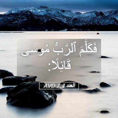 Picture 05 - اَلْعَدَد 7:4 AVD - فَكَلَّمَ ٱلرَّبُّ مُوسَى - Bible Verse Picture
